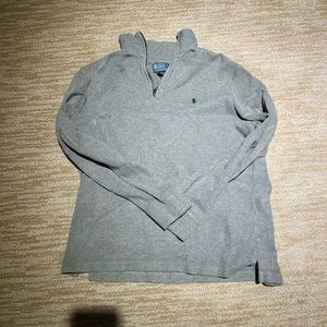 Mens medium grey polo quarter zip